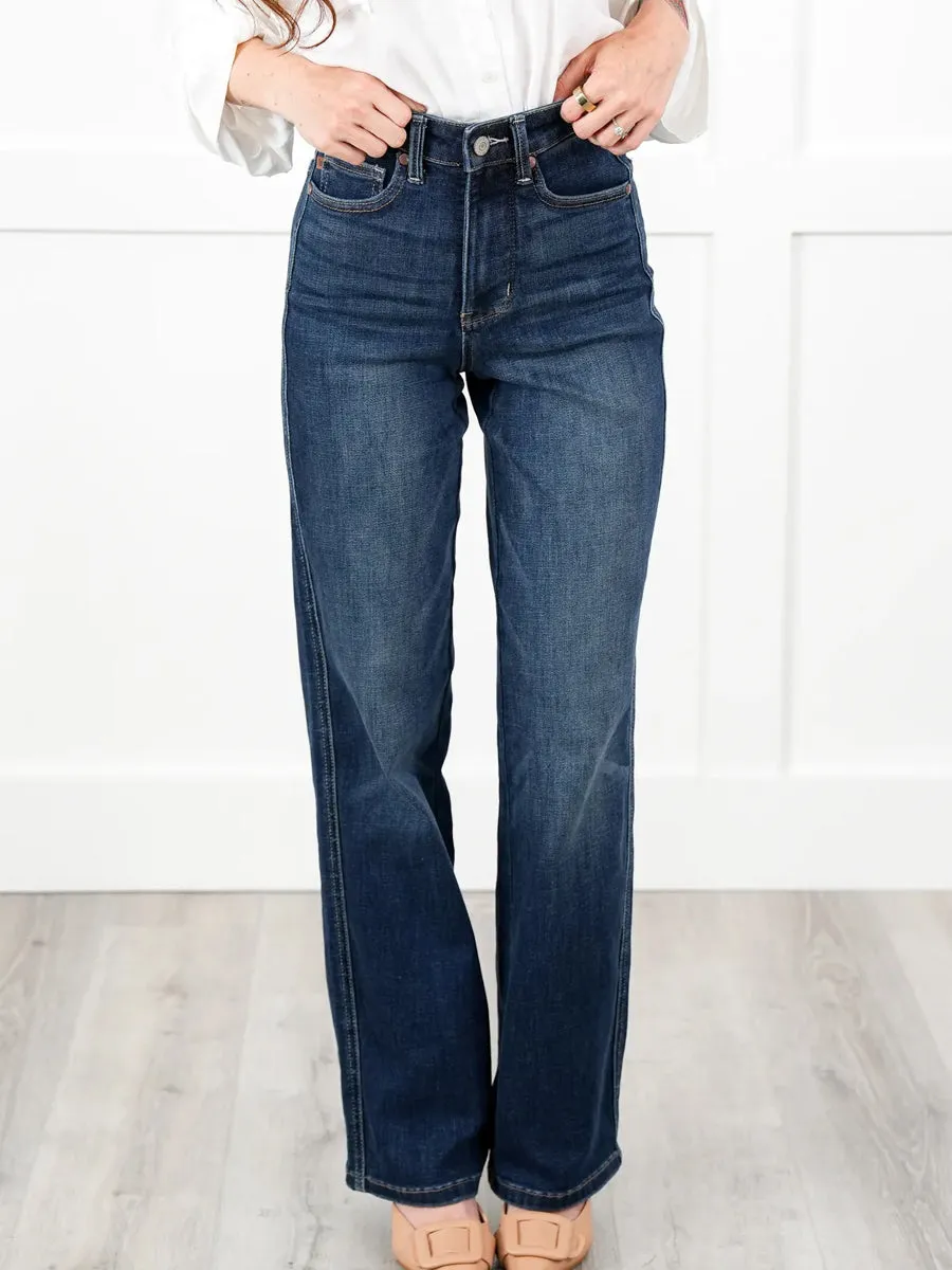 Timeless Obsession Dark Wash Tummy Control Classic Straight Leg Jeans