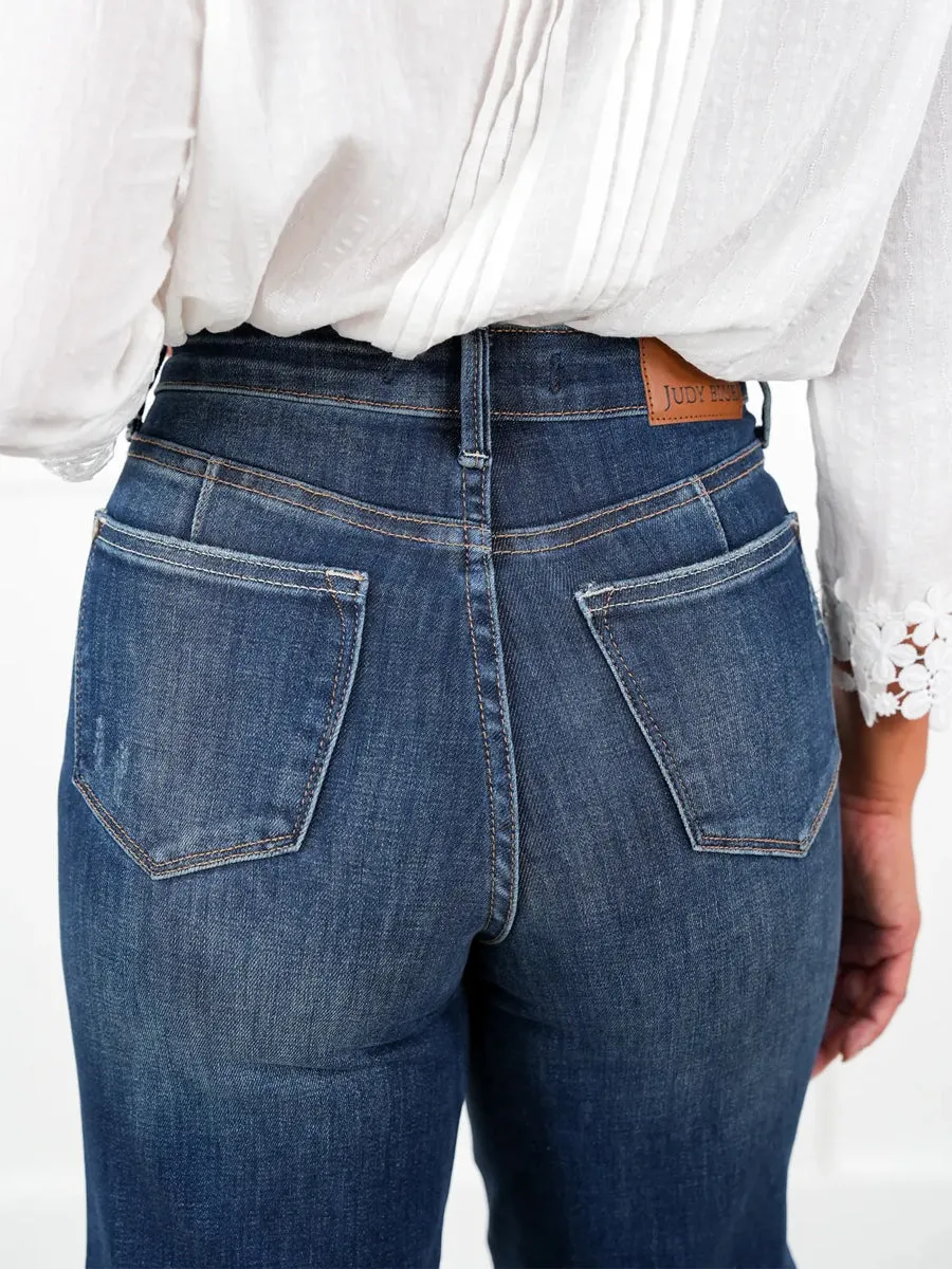 Timeless Obsession Dark Wash Tummy Control Classic Straight Leg Jeans