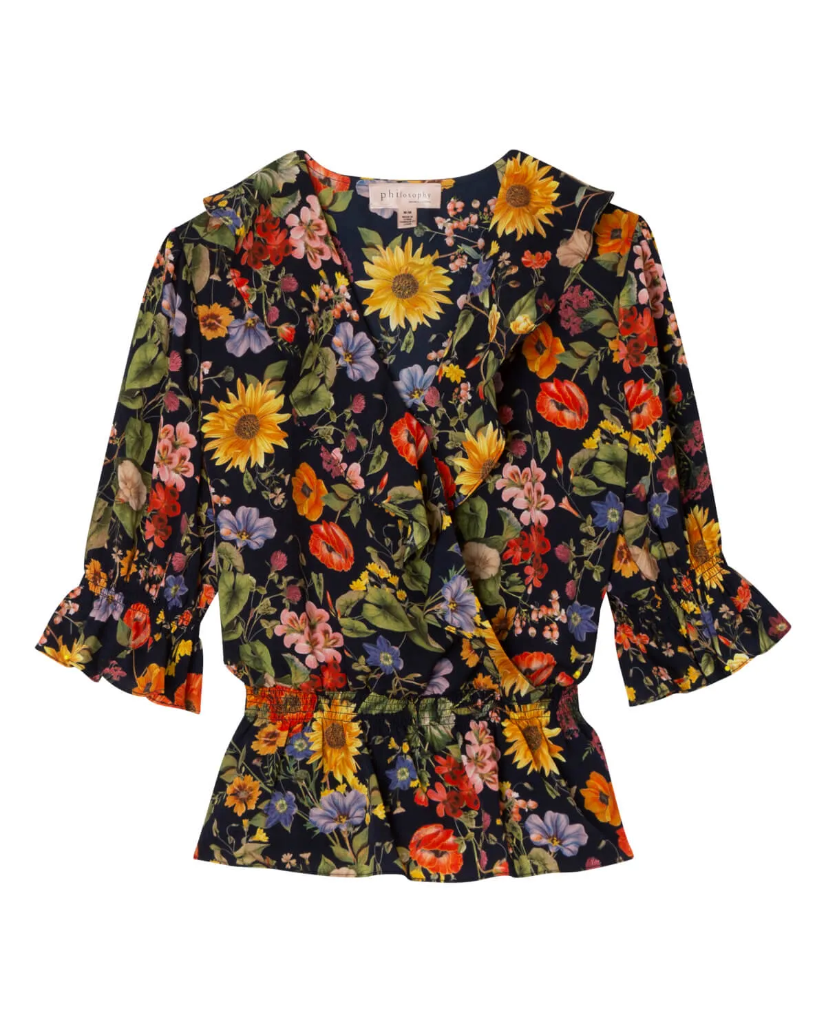 V-Neck Floral Peplum Blouse