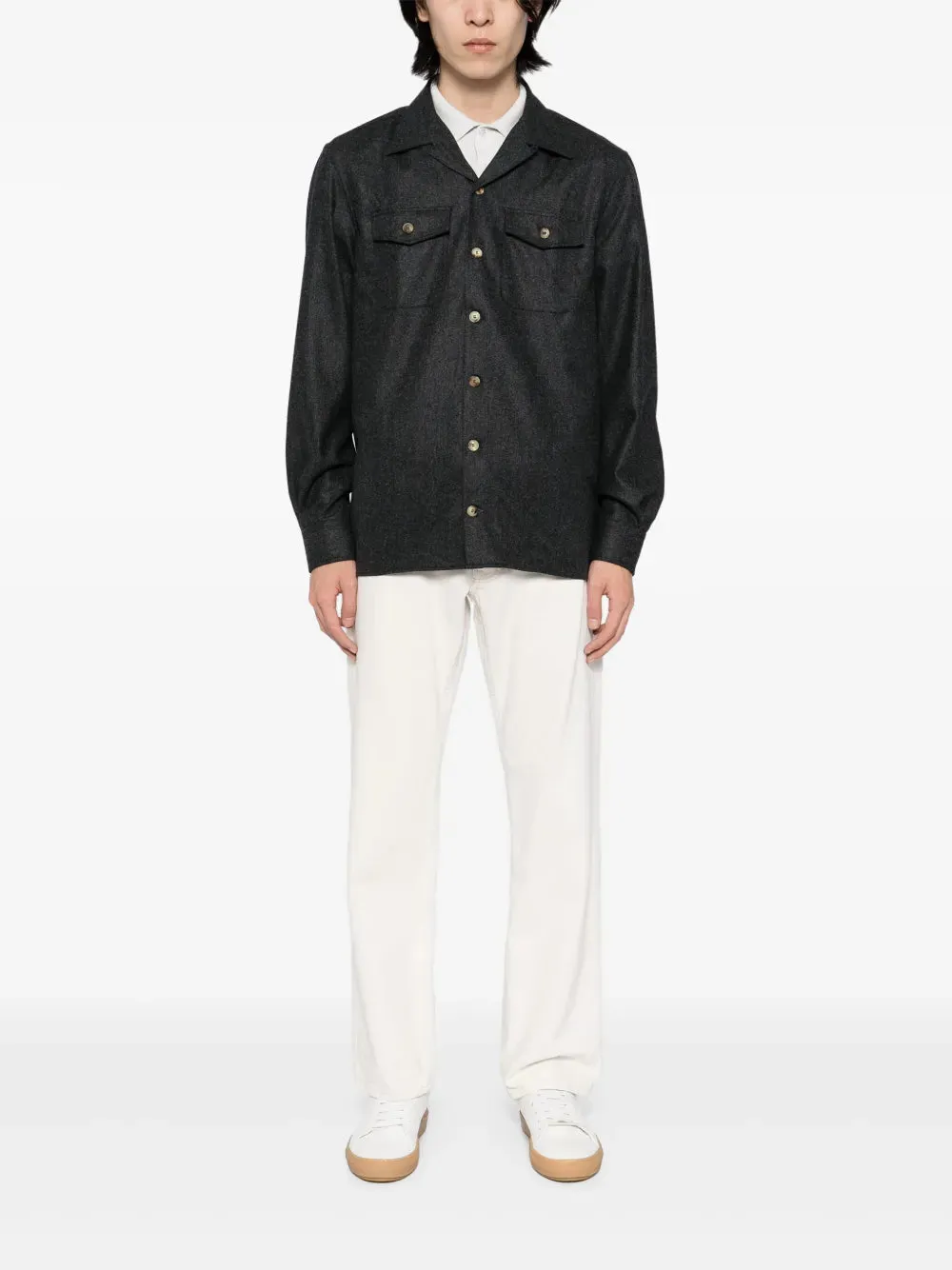 Virgin Wool Long-Sleeves Shirt